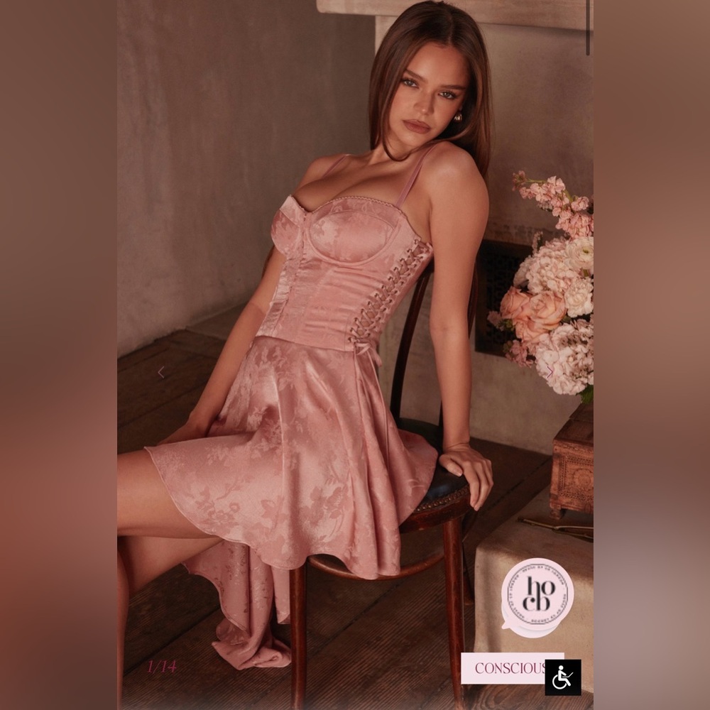 House of CB Blush Asymmetrical Dress - Picture 2 of 5